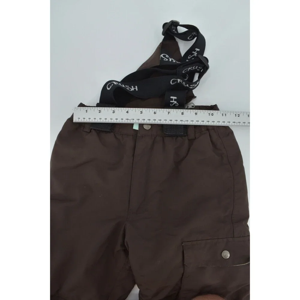 Crush Youth 6 Unisex Solid Brown Insulated Ski Snow Bibs